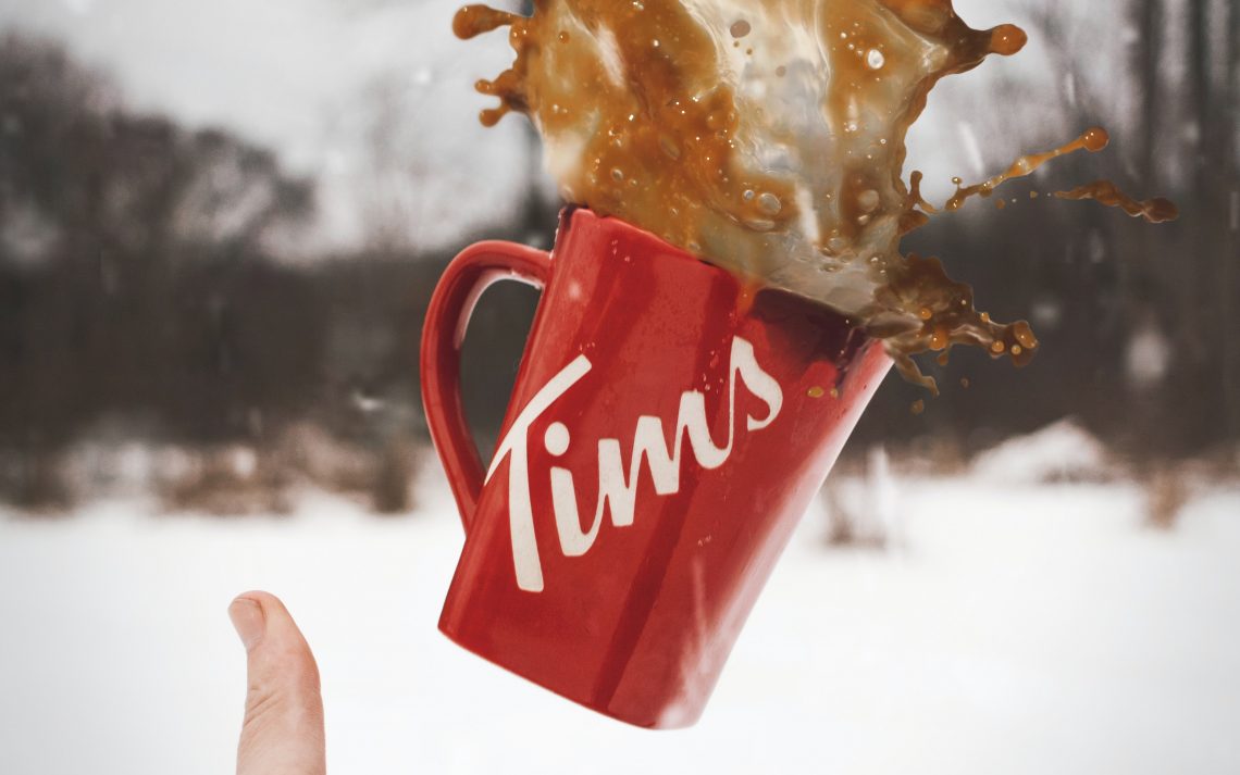 red Tims ceramic mug